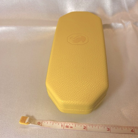 Swarovski Sunglasses Case,Yellow Hard Leather Clamshell, Yellow Cloth, Auth Card main image 8